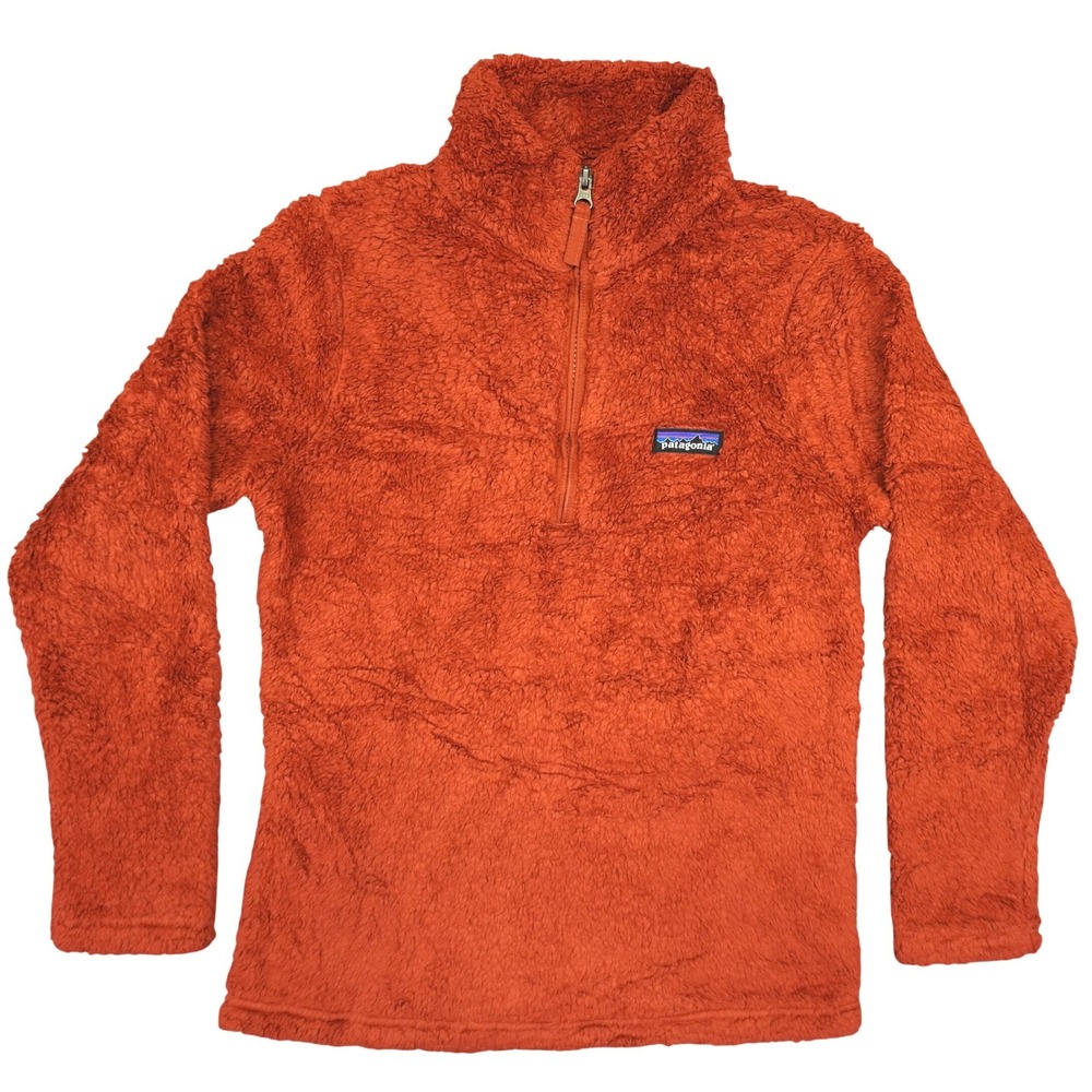 Patagonia Los Gatos Fleece Pullover Womens XS Orange Quarter Zip Teddy Cozy